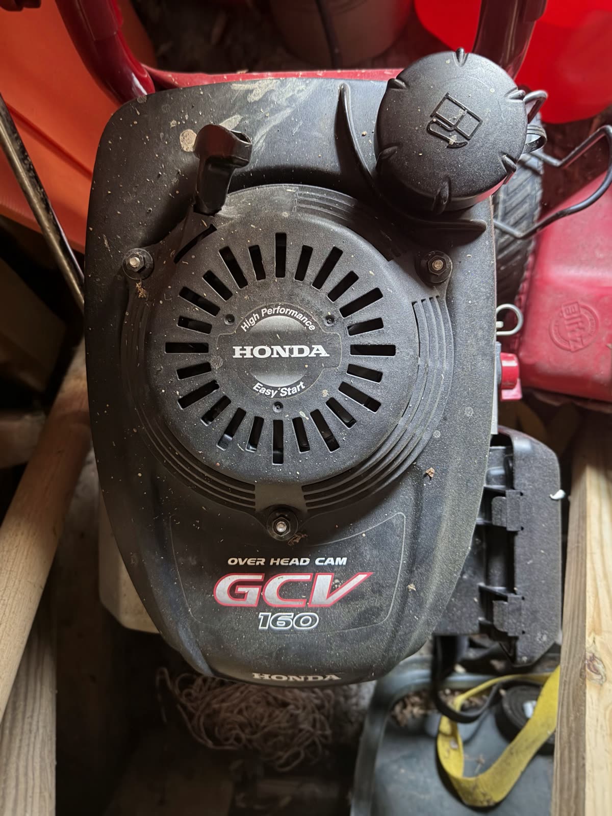 The Honda GCV160 engine on the pressure washer